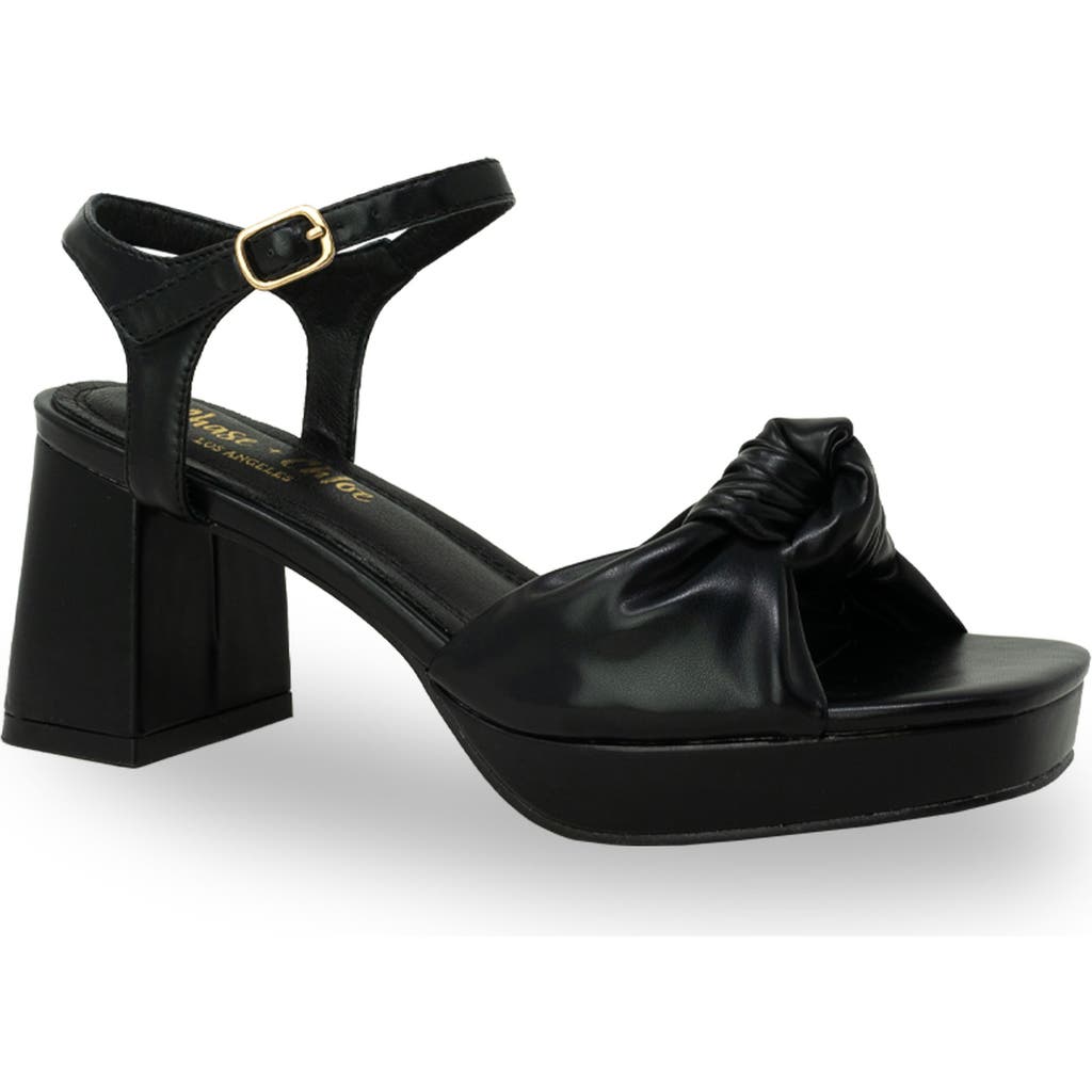 Chase & Chloe Chase And Chloe Knot Strap Sandal In Black