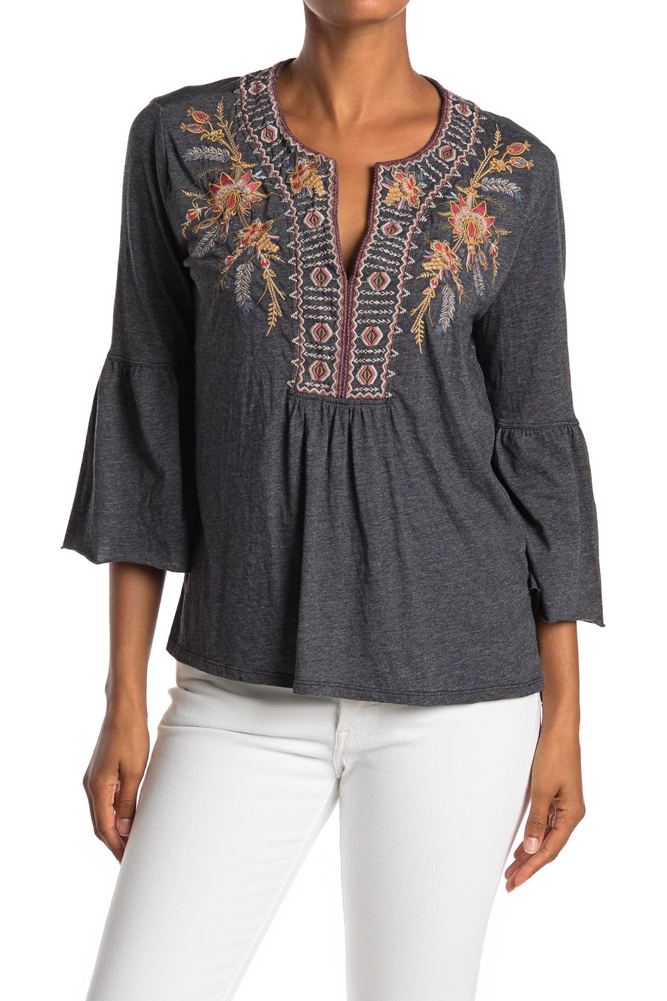 Johnny Was | Hevea Embroidered Bell Sleeve Top | Nordstrom Rack
