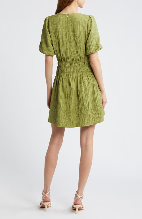 Shop Adelyn Rae Shirred Waist Minidress In Lime