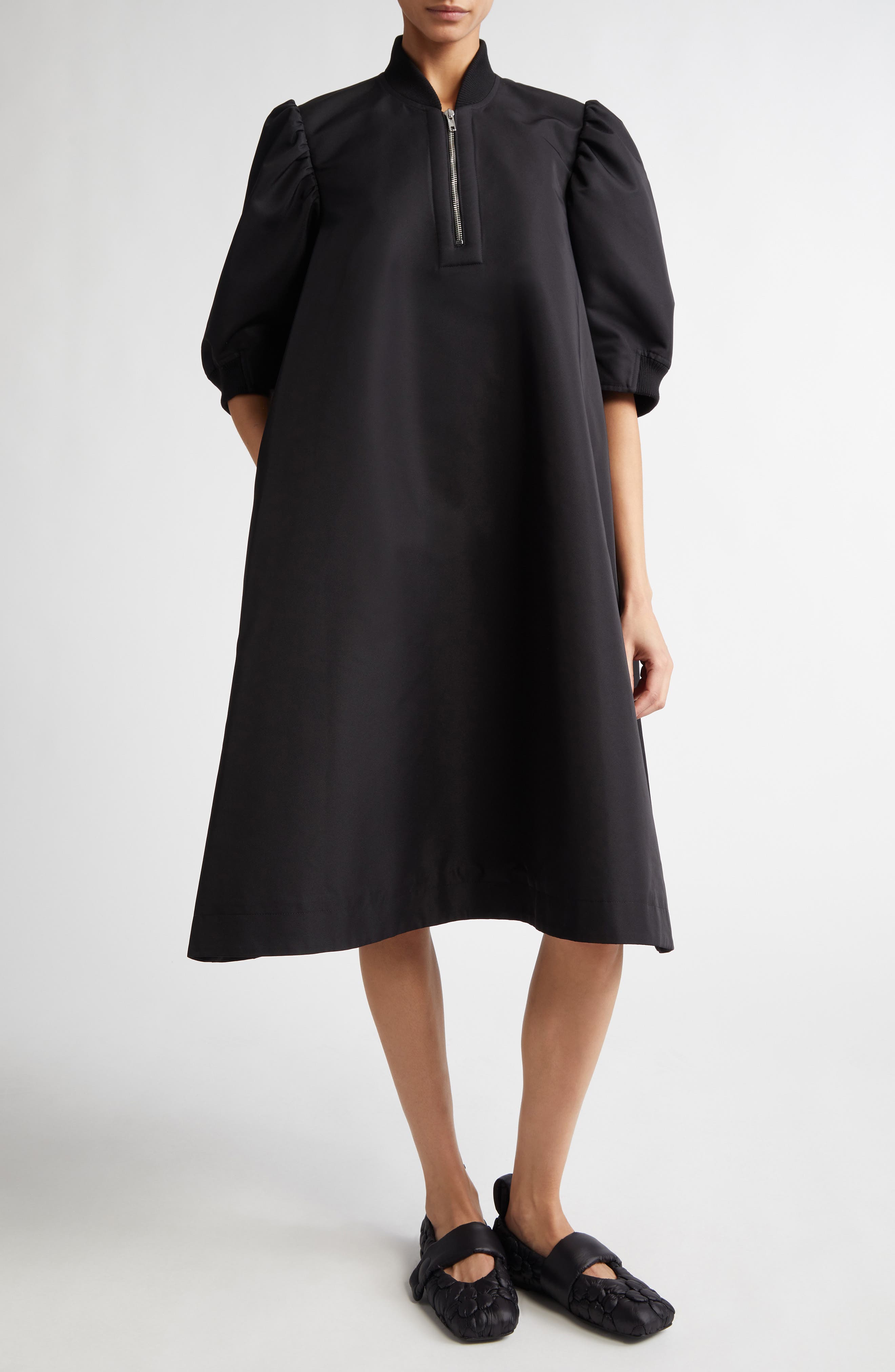 MELITTA BAUMEISTER Midi Bomber Dress in Black 