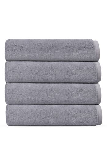 Brooks Brothers Puresoft 4-piece Turkish Cotton Hand Towels In Silver