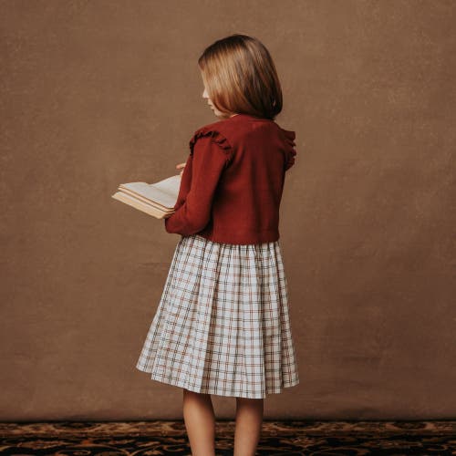Shop Hope & Henry Girls' Organic Stretch Poplin Sash Dress, Kids In Homeroom Check