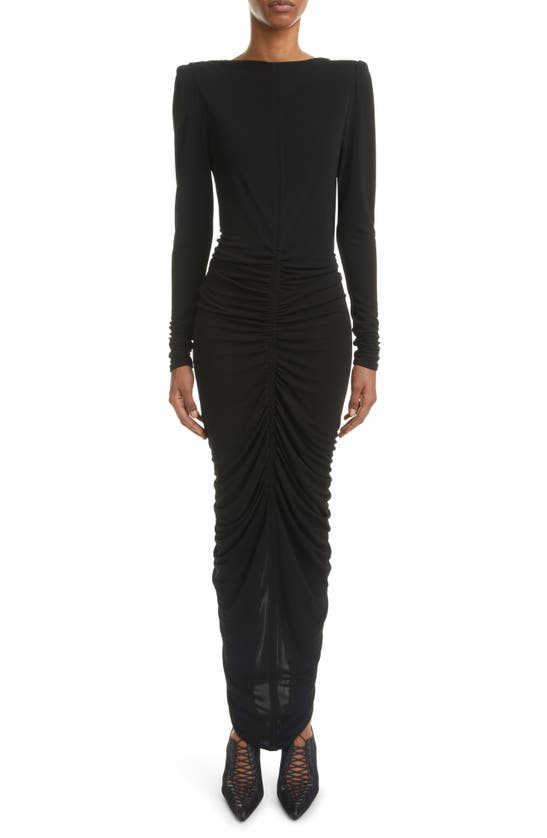 Givenchy Ruched Jersey Maxi Dress In Black