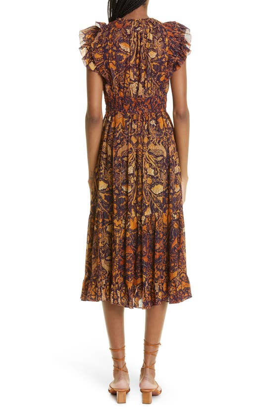 Ulla Johnson Samara Ruffled Printed Cotton-blend Chiffon Midi Dress In ...