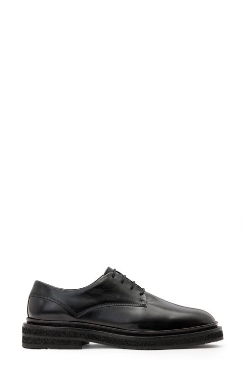 Shop Allsaints Escher Plain Toe Derby In Black Shine