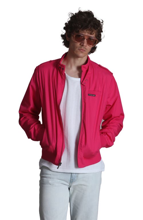 Shop Members Only Classic Iconic Racer Jacket In Hot Pink