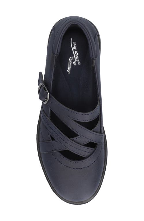 Shop Easy Street Wise Mary Jane Flat In Navy/gore