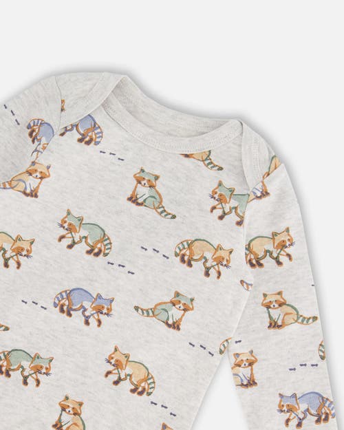 Shop Deux Par Deux Baby Boy's Organic Cotton Printed Bodysuit And Overall Set Green And Racoon In Green Bay