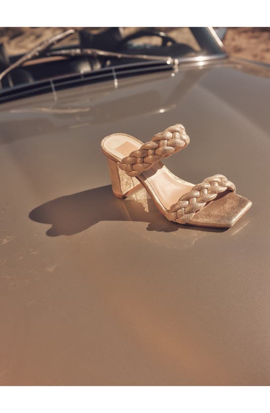 Dolce Vita Paily Heels In Light Gold Metallic Stella Suede In Gold