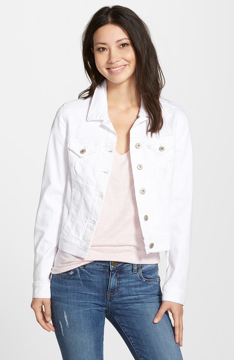 Mavi Jeans 'Samantha' Distressed White Denim Jacket | Nordstrom