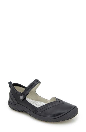 Jbu Raven Mary Jane Flat In Black/shimmer
