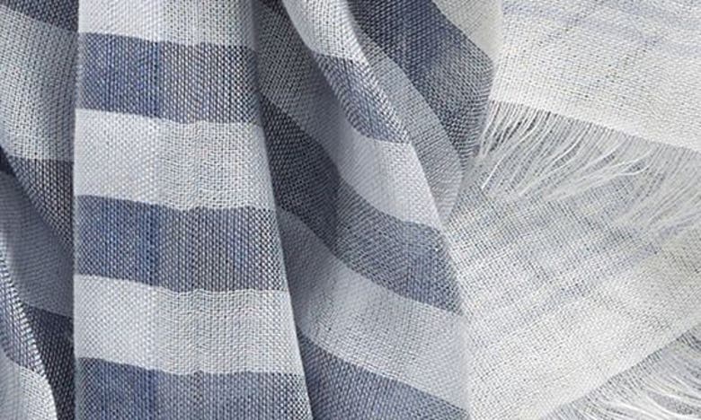 Shop Faherty Variegated Stripe Wrap Scarf In Blue