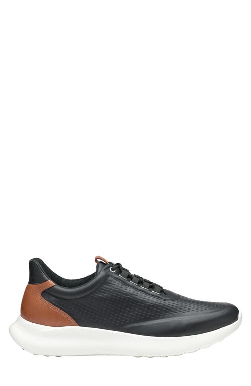 Shop Johnston & Murphy Amherst 2.0 U-throat Leather Sneaker In Black Full Grain