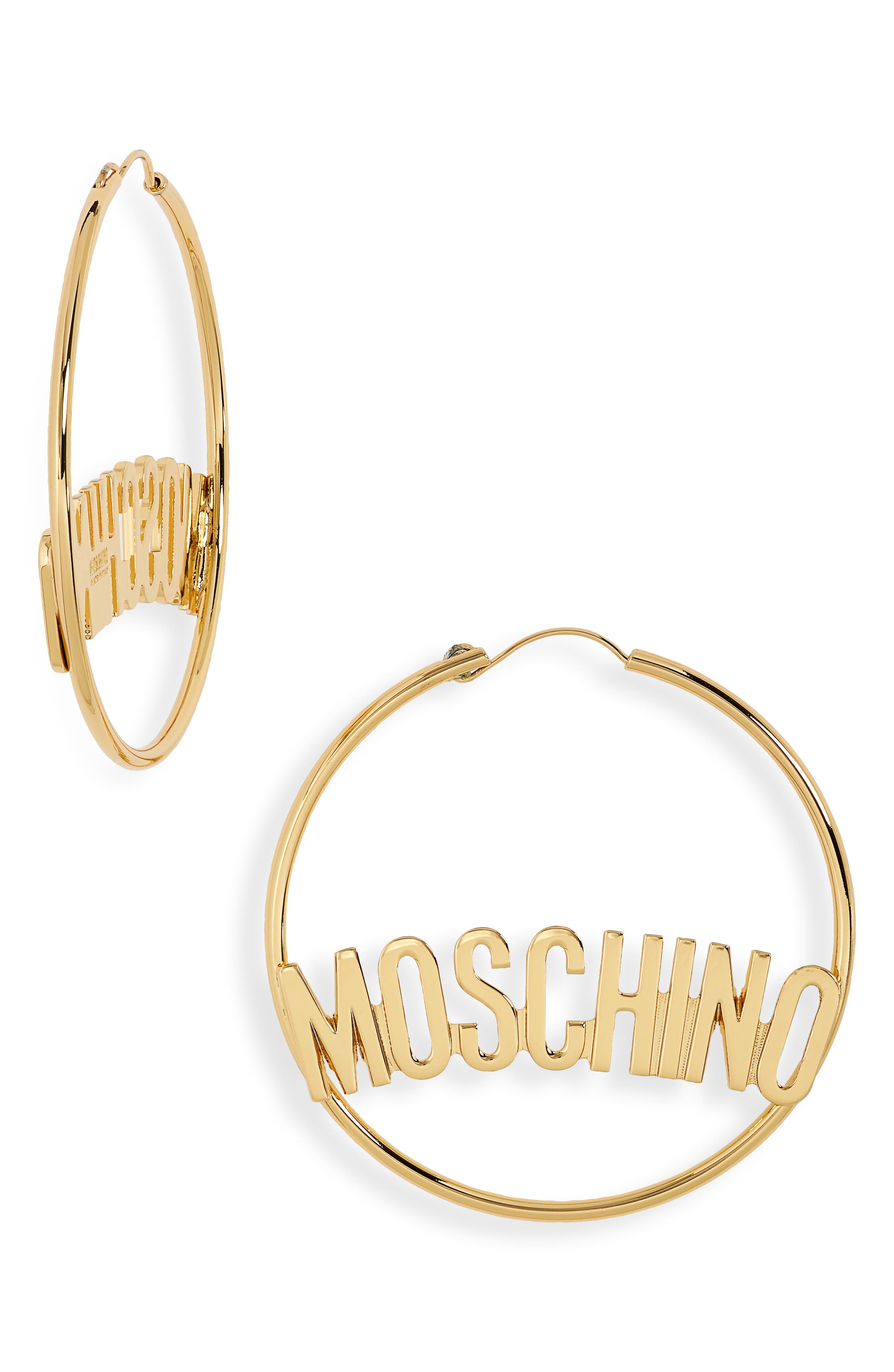 moschino hoop earrings