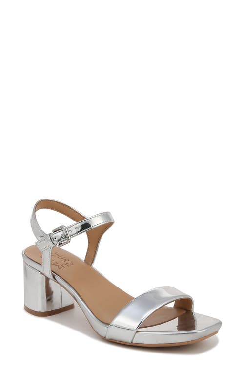 Naturalizer Izzy Ankle Strap Sandal Silver Faux Leather at Nordstrom,