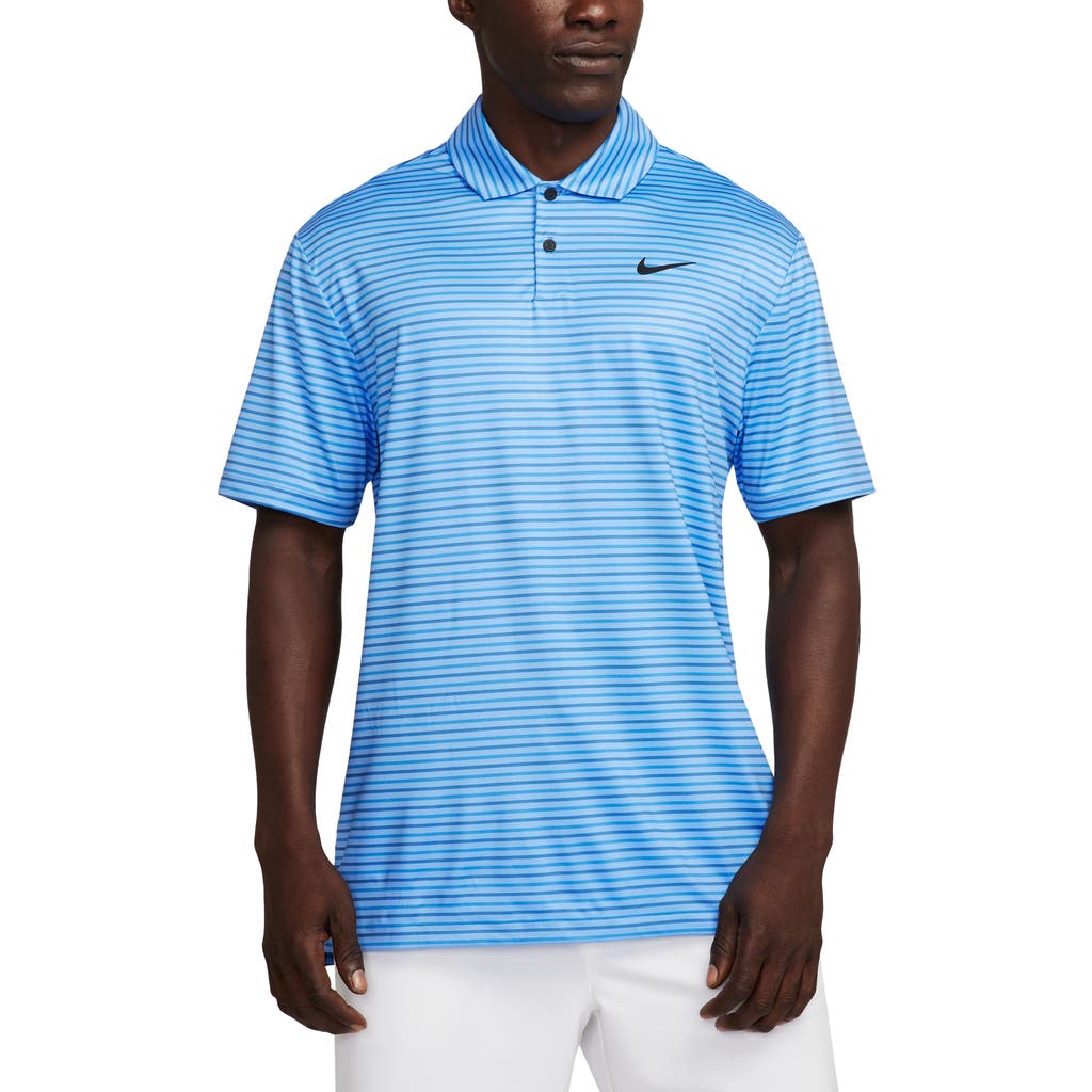 Nike Golf Dri-fit Tour Stripe Golf Polo In Blue