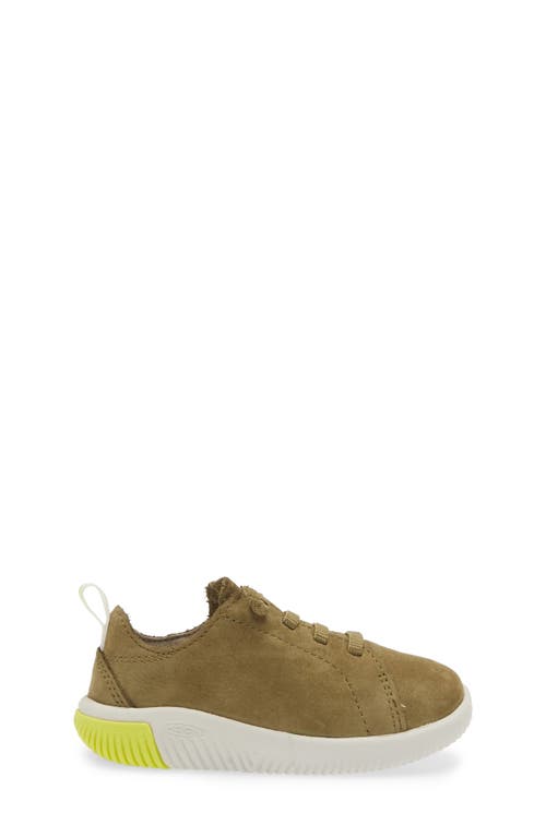 Keen Kids' Knx Leather Sneaker In Martini Olive/evening Primrose