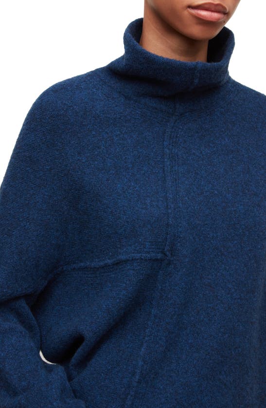 Allsaints Lock Mock Neck Sweater In Delphinium/ Black