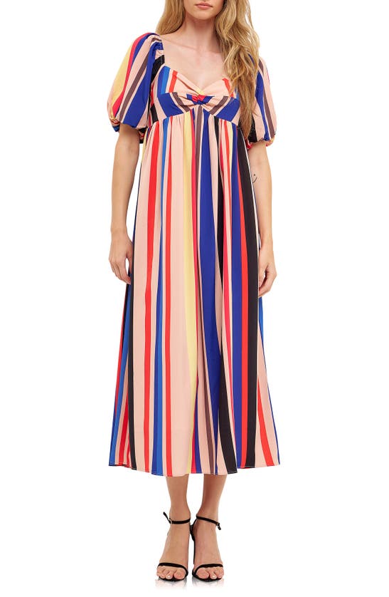 ENGLISH FACTORY ENGLISH FACTORY MULTICOLOR STRIPE MAXI DRESS