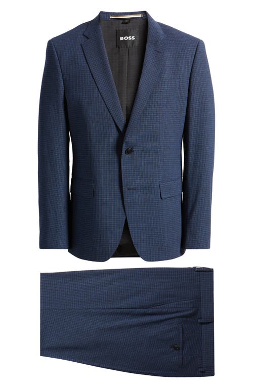 BOSS Huge Stretch Wool Blend Suit in Dark Blue at Nordstrom, Size 42Short