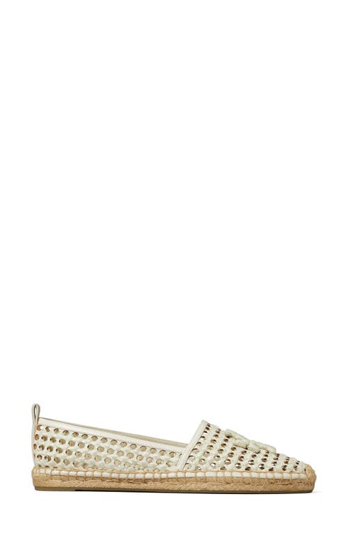 Shop Tory Burch Double T Espadrille Flat In Pale Oatmeal