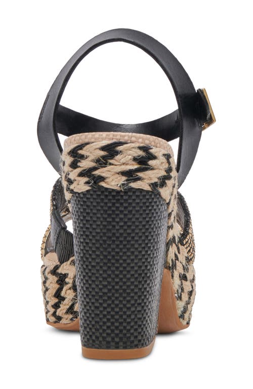 Shop Dolce Vita Cale Woven Raffia Platform Sandal In Black/natural Raffia