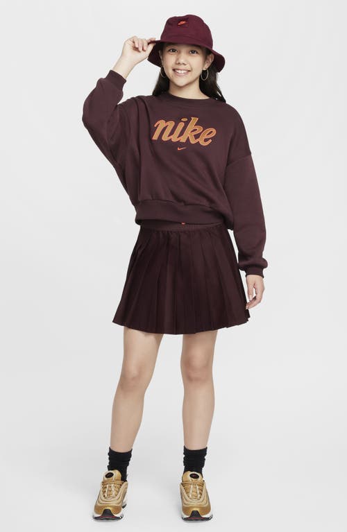 Shop Nike Kids' Sportswear Graphic Sweatshirt In Burgundy Crush/hot Punch