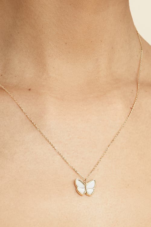 Oradina 14k Yellow Gold Flutter By Necklace In Yellow Gold