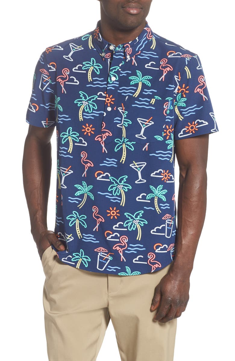 Chubbies One Man Wolf Pack Short Sleeve Button-Down Popover Shirt ...