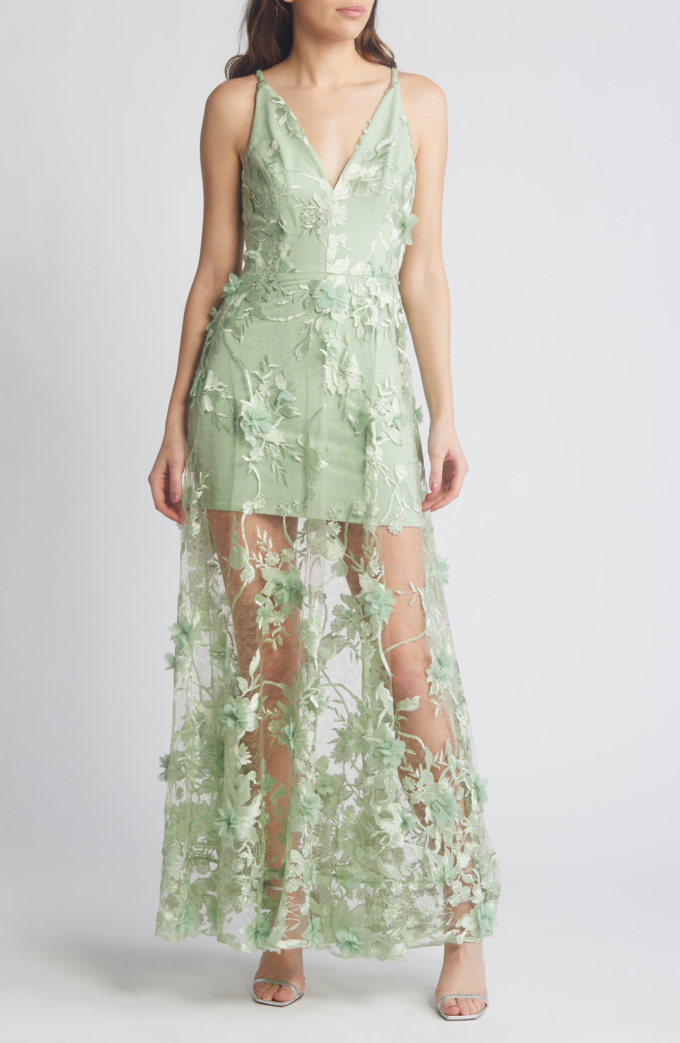 Sage Green Floral Dresses