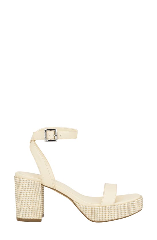 Shop Calvin Klein Lalah Ankle Strap Platform Sandal In Ivory01