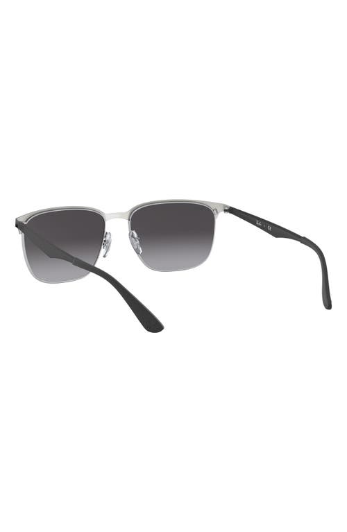 Shop Ray Ban Ray-ban 59mm Gradient Square Sunglasses In Silver/black/grey Gradient