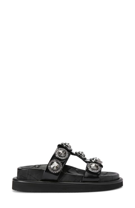 Shop Kurt Geiger Orson Crystal Slide Sandal In Black