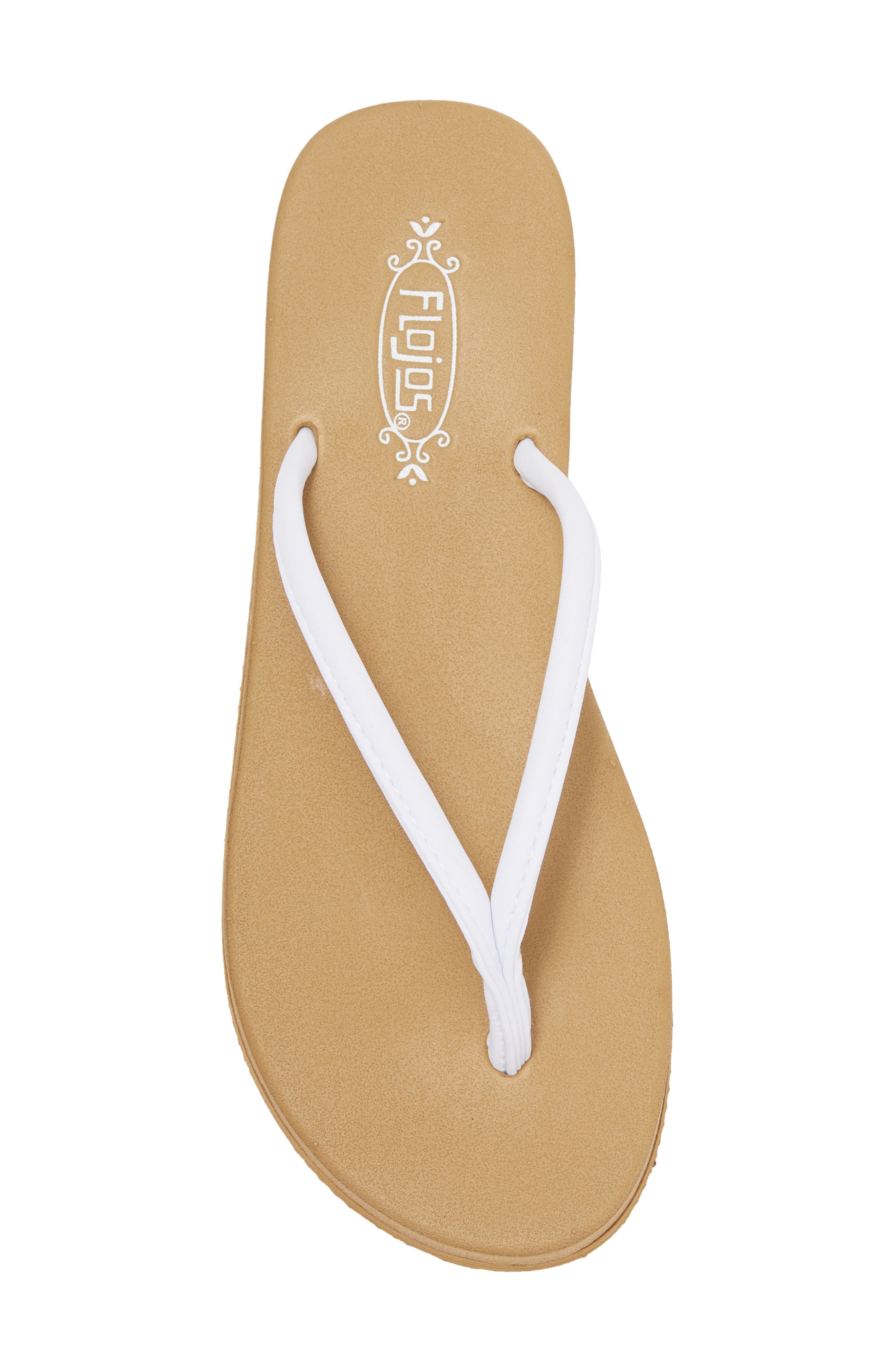 Flojos Fiesta Lite Flip Flop In White/ Tan | ModeSens