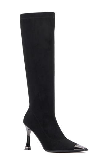 Torgeis Mixed Media Tall Boot In Black
