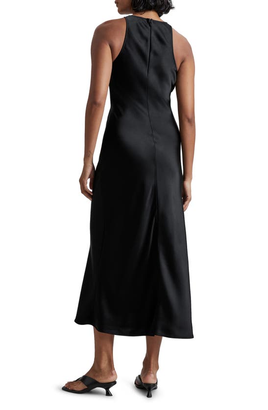 Shop & Other Stories Sleeveless Satin Midi Dress In Black