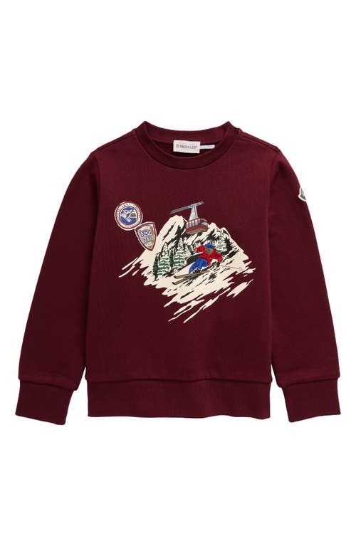 Shop Moncler Kids' Ski Graphic Sweatshirt In Goth Red