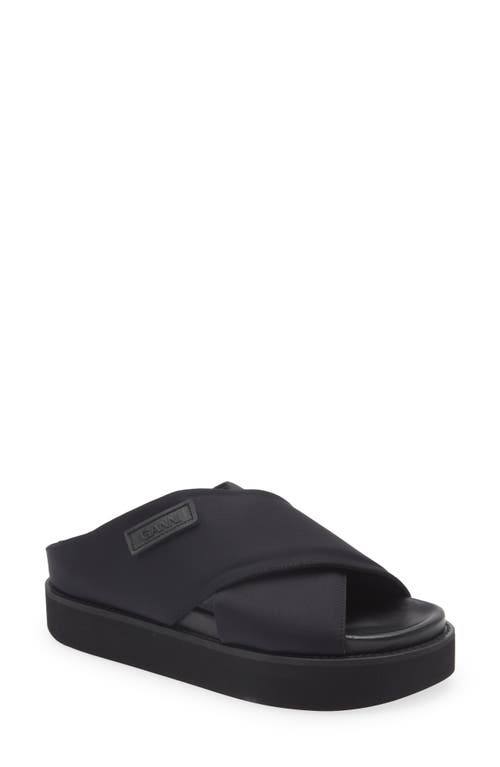 Ganni Crisscross Slide Sandal in Black at Nordstrom, Size 10Us