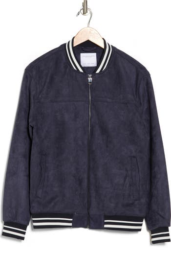 cole haan suede varsity jacket