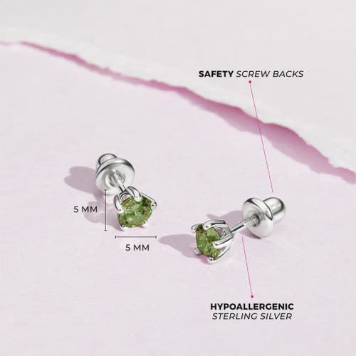 In Season Jewelry Classic Cubic Zirconia Birthstone Solitaire Earrings In August