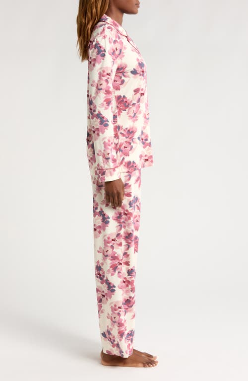 Shop Nordstrom Moonlight Eco Knit Pajamas In Ivory Egret Paintedseas Floral