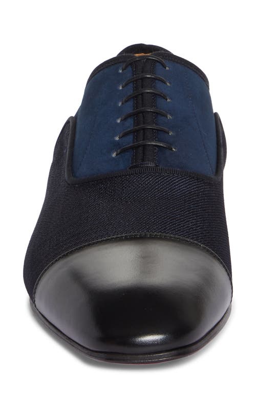 Shop Christian Louboutin Greggo Cap Toe Oxford In Black/marine