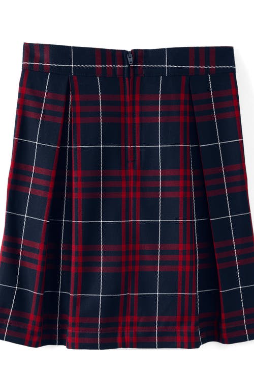 Shop Lands' End School Uniform Girls Plaid Skort Top Of Knee In Classic Navy Large Plaid