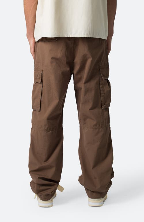 Shop Mnml Ultra Baggy Cotton Cargo Pants In Brown