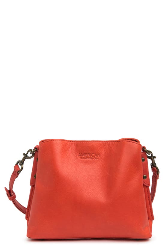 American Leather Co. Triple Entry Crossbody Bag In Red | ModeSens