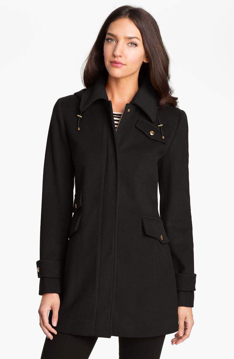 Ellen Tracy Wool Blend Coat with Detachable Hood | Nordstrom