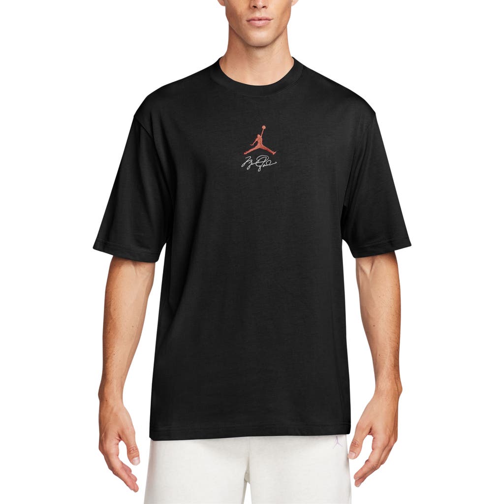 Nike Jordan Flight Cotton Graphic T-shirt In Black