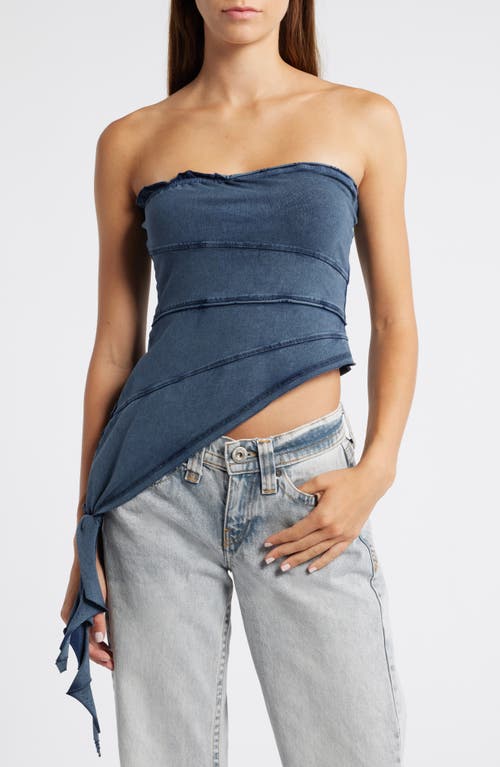 Shop Bdg Urban Outfitters Asymmetric Strapless Top In Navy