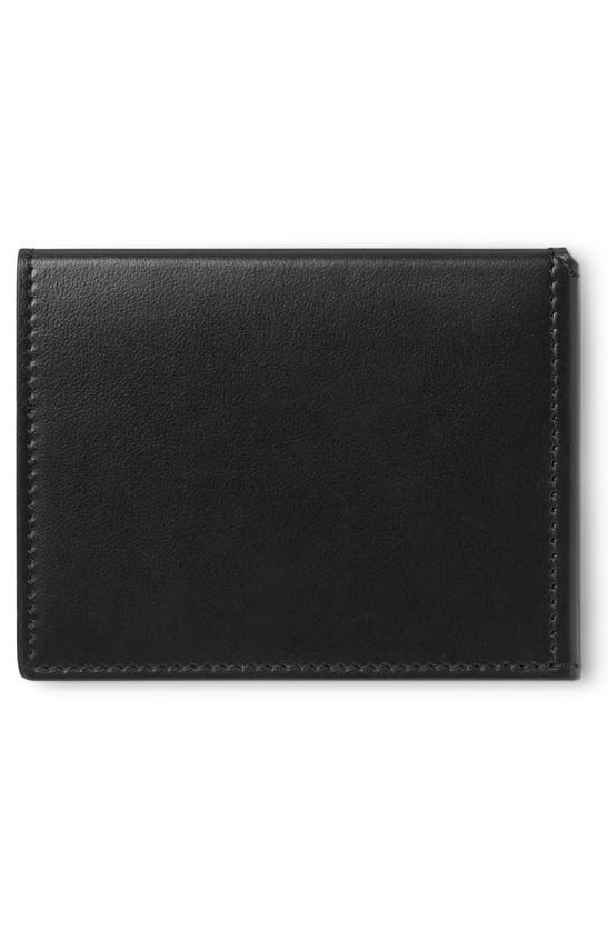 Shop Montblanc Soft Trifold Leather Card Holder In Black