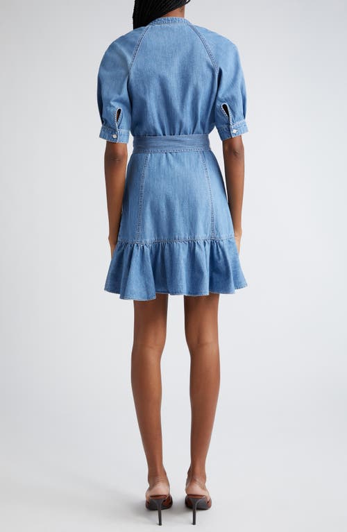 Veronica Beard Kanika Belted Denim Minidress In Iceberg
